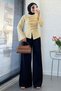 Premium Buttoned Front Thessaloniki Blouse Cardigan - Yellow - 8