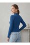 Ribbed Half Turtleneck Women's Sweater - 2