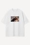 Cat Collage Printed White Oversize Tshirt - 2