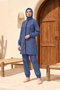 Plus Size Parachute Full Covered Hijab Swimsuit 01 Indigo01 - 3