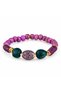 Purple Fuchsia Beaded Bracelet with Gold Detail – Colorful Stylish Daily Accessory - 2