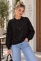 Sweatshirt with Stone and Bead Embroidery on the Collar