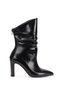 Shiny Gathered Back Zippered Pointed Toe Heeled Women's Boots - 2