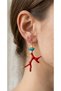 Xuping Red Coral Branch Turquoise Beaded Dangle Earrings - Vintage Bohemian Non-Tarnish Anti-Allergy Fade-Resistant Chic Gift Women's Earrings - 2