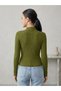 Ribbed Half Turtleneck Women's Sweater - 3
