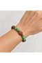 Nature's Breeze Green Beaded Ethnic Design Bracelet with Wooden Detail