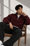 Unisex Half-Zipper Stand Collar 100% Cotton Soft Textured Sweatshirt Plain Pullover - 5