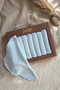 100% Cotton Blue Plain Baby Mouth Wipes Set - Set of 7 Soft Textured Baby Wipes with Ecological Gift Box - 6