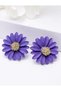 Purple Daisy Flower Stud Earrings - Vintage Cute Non-Tarnish Anti-Allergic Fade-Resistant Stylish Gift New Season Trend Women's Earrings - 3
