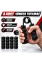 6-Piece Hand Spring Set 45-159 kg Adjustable Grip Strengthener Metal Hand Black - 5