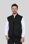 Black Men's Knitwear Knitted Acrylic Winter Thick Textured Zippered Dad Vest for Middle Age and Above