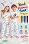 Paintable Unisex Children's Pajama Set – 6 Colors with Felt-Tip Pens as a Gift, Wash and Paint Again, 100% Cotton