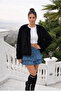 Women's New Season, Black, Plush Fur Jacket Coat