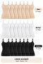 Women's Cotton Rope Strap Lace-Up Undershirt 6-Piece Pack 100% Cotton Black White Skin M-L-Xl-2Xl - 5