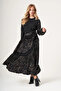 Patterned Cupro Dress 40800 Black - 4