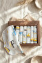 100% Cotton Yellow Car Patterned Baby Mouth Wipes Set - 7-Piece Soft Textured Set with Ecological Gift Box - 3