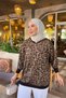 Oversize Premium Quality Leopard Pattern Knitwear Hijab Hooded Sweater - 5