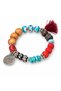 Turquoise Red Beaded Medallion Detailed Bracelet – Bohemian Accessory with Tassels - 3