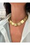 Gold Big Square Sequin Necklace
