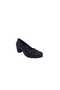 710 Women's Black Shimmering Stylish Thick Heeled Shoes - 2