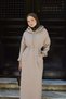 Premium Hooded Sweat Dress Beige - 2