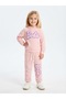 Girl's Tracksuit Set with Hoodie, Top and Bottom, Two-Thread Printed Pattern, Winter