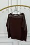Bat Sleeve Boat Neck Mercerized Knitwear - 3