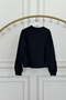 Crew Neck Sweatshirt with Embroidered Text on the Front - 4