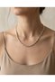 Women's Gold Silver Color Beaded Necklace Double Color Textured Round Beads Design Necklace