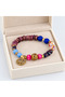 Colorful Beaded Peace Symbol Bracelet – Bohemian Stylish Accessory with Gold Detail - 3