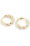 Xuping Gold Pearl Twist Hoop Earrings - Vintage Elegant Non-Tarnish Anti-Allergic Vibrant Color Fade-Resistant Stylish Gift New Season Trend Women's Earrings - 4