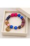 Colorful Beaded Peace Symbol Bracelet – Stylish Accessory with Gold Detailing and Patterned Design - 3