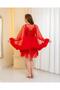 Special Design Tulle Detailed 2-Piece Short Dressing Gown and Nightgown Set (Boxed) - 4
