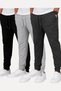 Set of 3 Unisex Regular Fit Ribbed Leggings in Black, Gray, Navy Blue, Colored Sweatpants, Sports Sweatpants