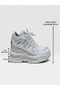 White Skin (Celly) Hidden Heel Padded Heel 7 cm Height Increasing Sneakers - 6