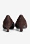 Women's Suede Heeled Shoes Stiletto Square Toe Short Heel Leni Brown - 5