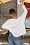 Soft cashmere textured semi-transparent loose blouse - 3