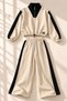 Girl's Beige Black Tracksuit Set with Wide-Leg Sweatshirt Sports Set - 3