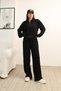 Oversize Hooded Zippered Wide-Legged Modal Fabric Sweat Suit