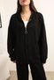 Oversize Hooded Zippered Wide-Legged Modal Fabric Sweat Suit - 7