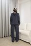 Oversize Hooded Zippered Wide-Legged Modal Fabric Sweat Suit - 8