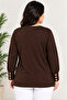 Women's Plus Size V-Neck Blouse with Cuff Buttons - 8
