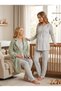 New Season Green Shawl Collar Winter Plush Long Sleeve Design with Nursing Feature Maternity Pajama Set - 5