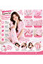 Women’s Pink Printed Pajama Set, 2-Piece Short Sleeve Button Front Sleepwear Set with Collared Top and Long Pants, Cute Home Lounge Wear - 3