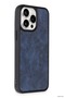 Zngzrmll Newface iPhone 15 Pro Case Aras Leather Cover (211958) - Navy Blue - 2