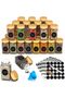 Spice Jars with Labels 24-Piece, 4oz Glass Seasoning Containers with Bamboo Lids, Pre-Printed Herb & Spice Stickers for Cinnamon, Nutmeg, Cumin, Thyme, Rosemary & More
