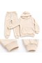 Girls' and Boys' Hooded Tracksuit Set – Beige - 8