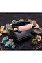 Women's Blue Coffee Versatile Cut Beaded Pink Detailed Gold Color Spaced Bracelet - 3