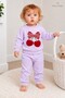 Baby Girl 2-Piece Set with Cherry Embroidery and Bow Detail, 2-Piece Top and Bottom Set, Seasonal