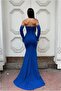 Crepe V Fish Evening Dress Fabric Dress Collar Cut - 2